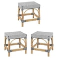 thumbnail image 1 of Home Square 18" Rattan Rectangular Dining Stool in White & Black - Set of 3, 1 of 7
