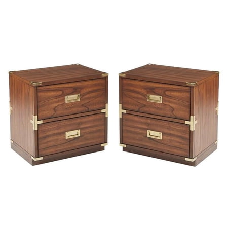 Home Square 2 Drawer Engineered Wood Cabinet in Toasted Brown - Set of 2