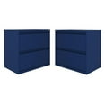 thumbnail image 1 of Home Square 2 Drawer Metal Lateral 101 Filing Cabinet Set in Navy (Set of 2), 1 of 5
