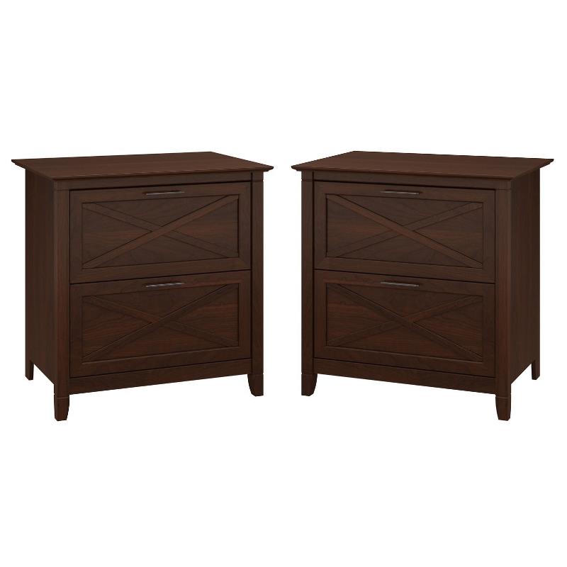 Home Square 2 Drawer Wood Filing Cabinet Set in Bing Cherry (Set of 2) - image 1 of 8