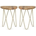 thumbnail image 1 of Home Square 2-Piece 18" Accent Side Table Set in Natural and Gold, 1 of 6