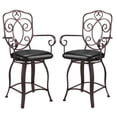 thumbnail image 1 of Home Square 2-Piece 24" Metal Swivel Counter Stool Set in Dark Brown, 1 of 10