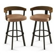 thumbnail image 1 of Home Square 2-Piece 25.5" Swivel Counter Stool Set in Caramel/Dark Brown, 1 of 4