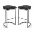 thumbnail image 1 of Home Square 2-Piece 26.13" Faux Leather Counter Bar Stool Set in Black, 1 of 4
