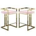 thumbnail image 1 of Home Square 2 Piece 27"H Velvet Counter Stool Set with Gold Metal Base in Pink, 1 of 4