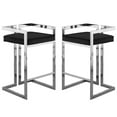 thumbnail image 1 of Home Square 2 Piece 27" Velvet Counter Stool Set in Black and Chrome, 1 of 4