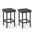 thumbnail image 1 of Home Square 2 Piece 29" Height Wicker Patio Bar Stool Set in Gray, 1 of 4