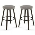 thumbnail image 1 of Home Square 2-Piece 30.13" Polyester Swivel Bar Stool Set in Silver Gray/Brown, 1 of 4