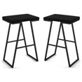 thumbnail image 1 of Home Square 2-Piece 30.25" Sleek PVC and Sturdy Metal Bar Stool Set in Black, 1 of 4