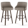 thumbnail image 1 of Home Square 2-Piece 30.88" Polyester Swivel Bar Stool Set in Beige/Brown, 1 of 4