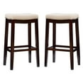 thumbnail image 1 of Home Square 2-Piece 30" Wood Bar Stool Set in Dark Walnut Brown, 1 of 10