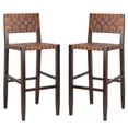 thumbnail image 1 of Home Square 2 Piece 31" Height Leather Bar Stool Set in Cognac and Walnut, 1 of 9