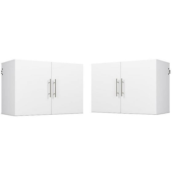 Home Square 2 Piece 36" Height Wall Mounted Garage Cabinet Set in White