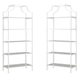thumbnail image 1 of Home Square 2 Piece 5 Shelf Metal Framed Bookcase Set in White, 1 of 3