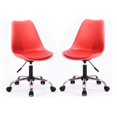 thumbnail image 1 of Home Square 2 Piece Armless Faux Leather Office Chair Set in Red, 1 of 6