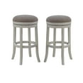 thumbnail image 1 of Home Square 2 Piece Backless Wood Bar Stool Set in Distressed Antique White, 1 of 4