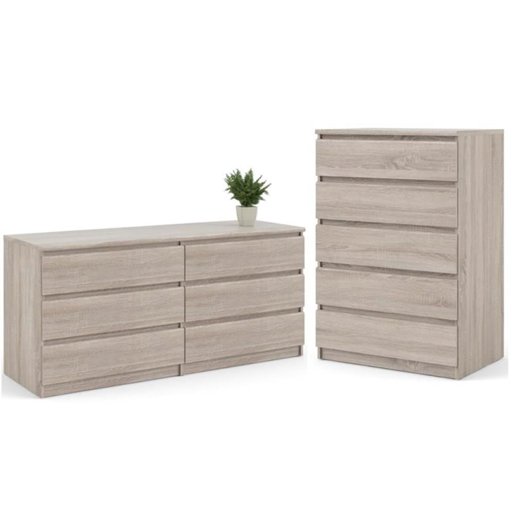Truffle Maple Double Dresser and Chest Set