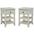 thumbnail image 1 of Home Square 2 Piece Bedroom Set with Two 1 Drawer Wood Nightstand in White, 1 of 4