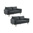 thumbnail image 1 of Home Square 2 Piece Contemporary Modern Polyester Fabric Sofa Set in Gray, 1 of 8