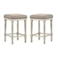 thumbnail image 1 of Home Square 2-Piece Counter Height Stool Set in Oak and Antique White Finish, 1 of 4