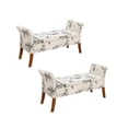 thumbnail image 1 of Home Square 2 Piece Designs4Comfort Fabric Storage Bench Set in Beige Botanical, 1 of 5