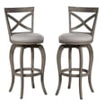 thumbnail image 1 of Home Square 2 Piece Fabric Upholstered X-Back Swivel Counter Stool Set in Gray, 1 of 10