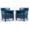 thumbnail image 1 of Home Square 2 Piece Faux Leather Club Accent Chair Set in Navy Blue, 1 of 13