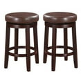 thumbnail image 1 of Home Square 2-Piece Furniture 24" Wood Swivel Counter Stool Set in Brown, 1 of 4