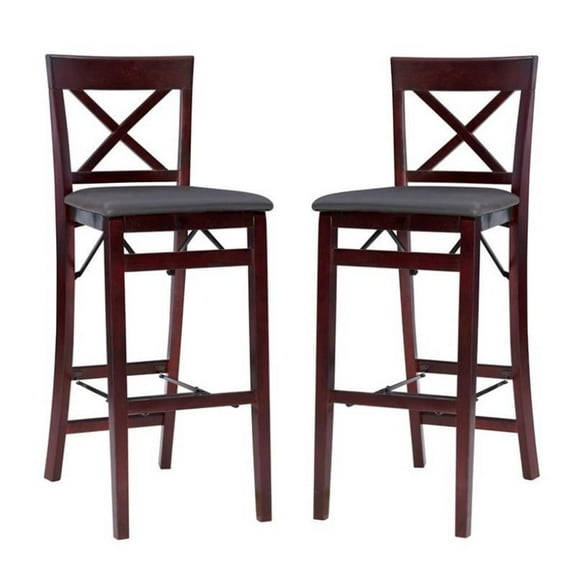 Home Square 2-Piece Furniture 30" Bar Stool Set in Espresso Brown