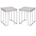 thumbnail image 1 of Home Square 2-Piece Furniture End Table Set in Natural Oak & Chrome, 1 of 4