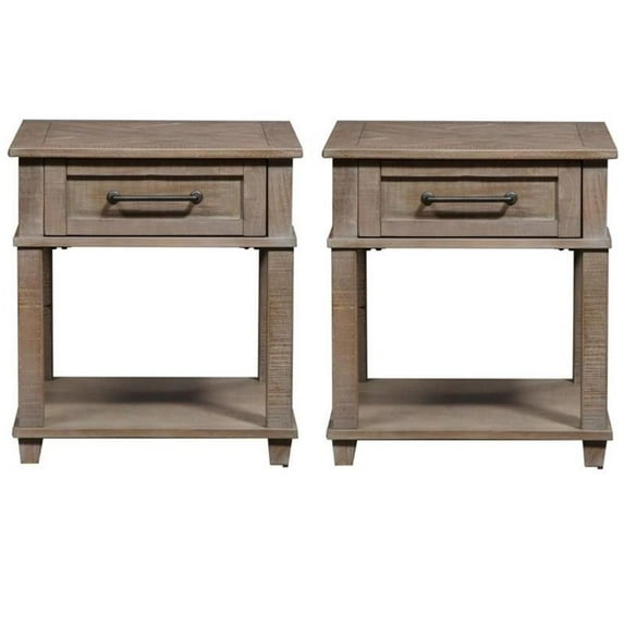 Home Square 2-Piece Furniture Parkland Falls Rectangular End Table Set