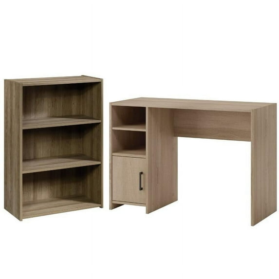 Home Square 2 Piece Furniture Set with 3-shelf Bookcase and Desk in Summer Oak
