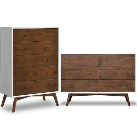 Home Square 2 Piece Furniture Set with 6-Drawer Dresser and 5-Drawer Dresser