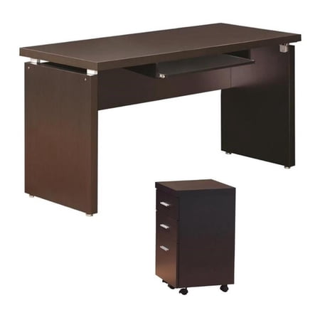 Home Square 2 Piece Furniture Set with Computer Desk and Mobile File Cabine