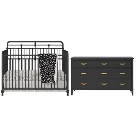 Home Square 2-Piece Furniture Set with Convertible Crib and 6-Drawer Dresser