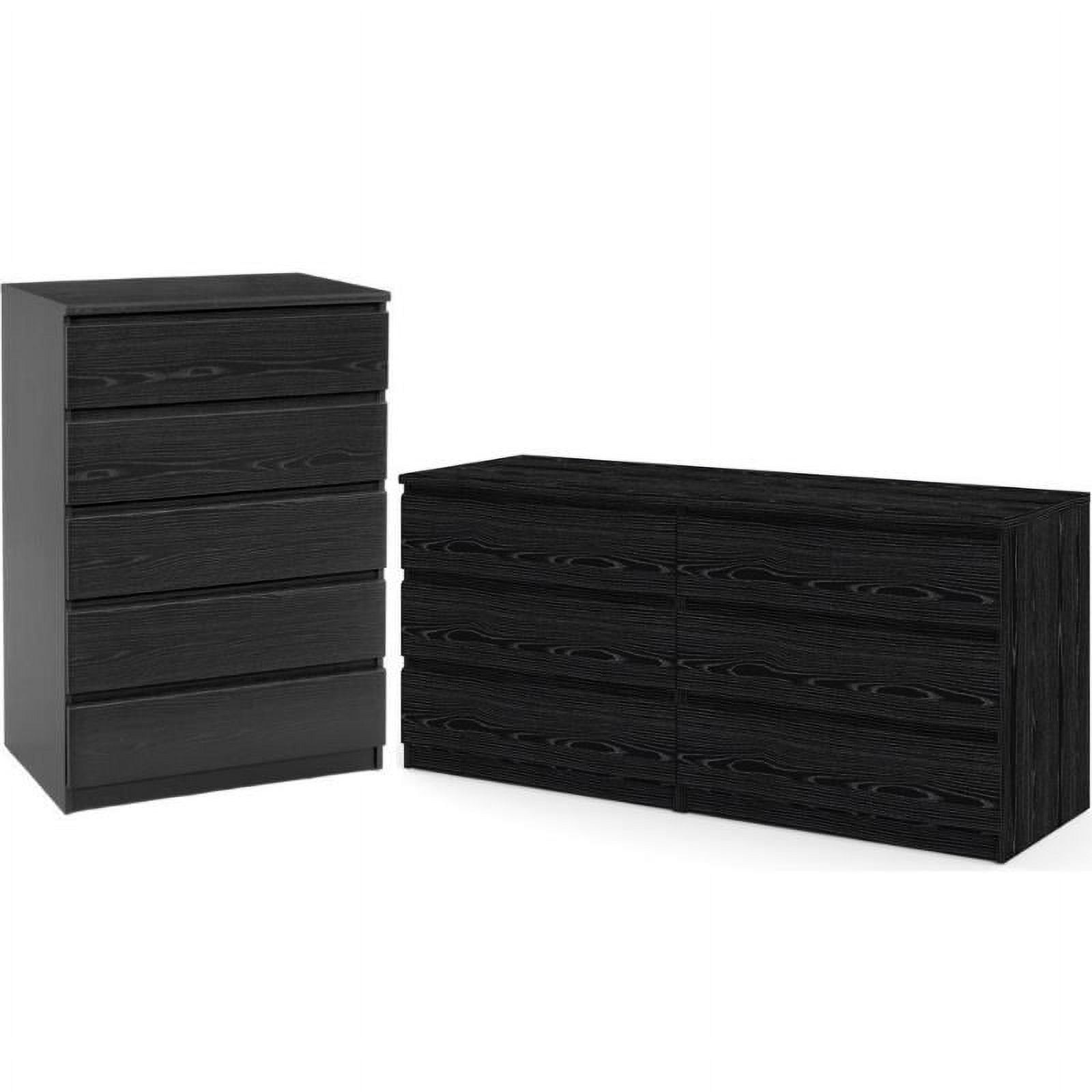 Home Square 2 Piece Furniture Set with Dresser and Chest in Black