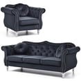 thumbnail image 1 of Home Square 2-Piece Furniture Set with Sofa and Chair in Black, 1 of 11