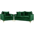 thumbnail image 1 of Home Square 2-Piece Furniture Set with Velvet Accent Chair and Loveseet in Green, 1 of 11