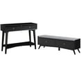 thumbnail image 1 of Home Square 2 Piece Furniture Set with Wood Bench and Console Table in Black, 1 of 17