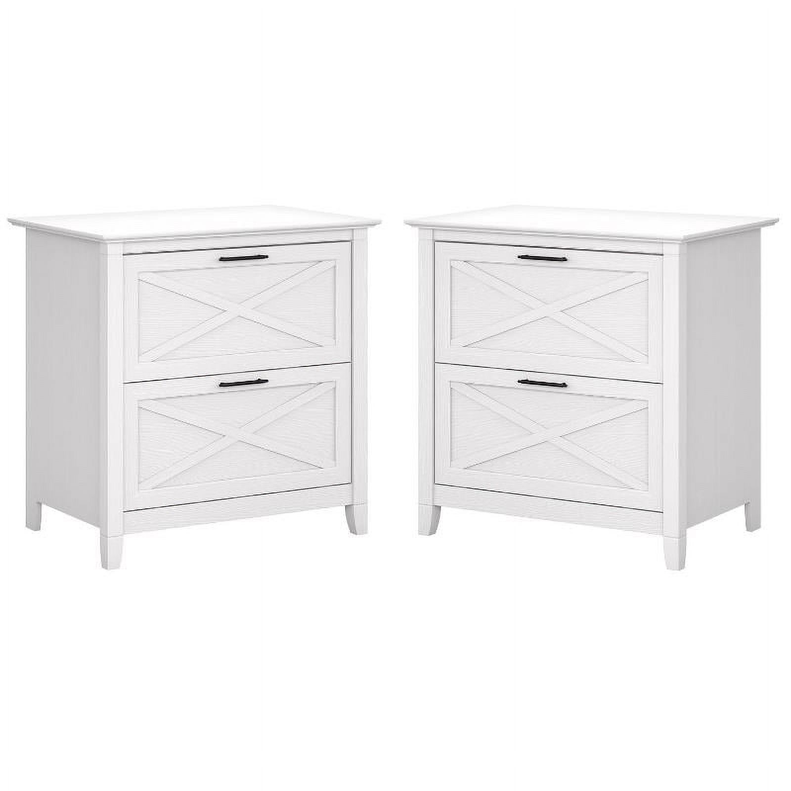Home Square 2 Piece Lateral Filing Cabinet Set with 2 Drawer in Pure White Oak - image 1 of 8