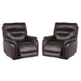 thumbnail image 1 of Home Square 2 Piece Leather Power Recliner Chair Set in Dark Brown, 1 of 11