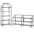 thumbnail image 1 of Home Square 2 Piece Living Room Set With 5 Shelf Metal Frame Bookcase and 3 Shelf Console Table in Black, 1 of 5