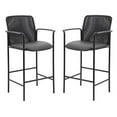 thumbnail image 1 of Home Square 2 Piece Mesh-Back Counter Stool Set with Arms in Black, 1 of 7