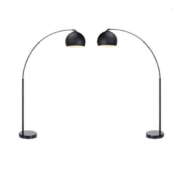 Home Square 2 Piece Metal Floor Lamp Set with UL Listed. in Black