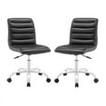 thumbnail image 1 of Home Square 2 Piece Mid Back Armless Swivel Office Chair Set in Black, 1 of 5