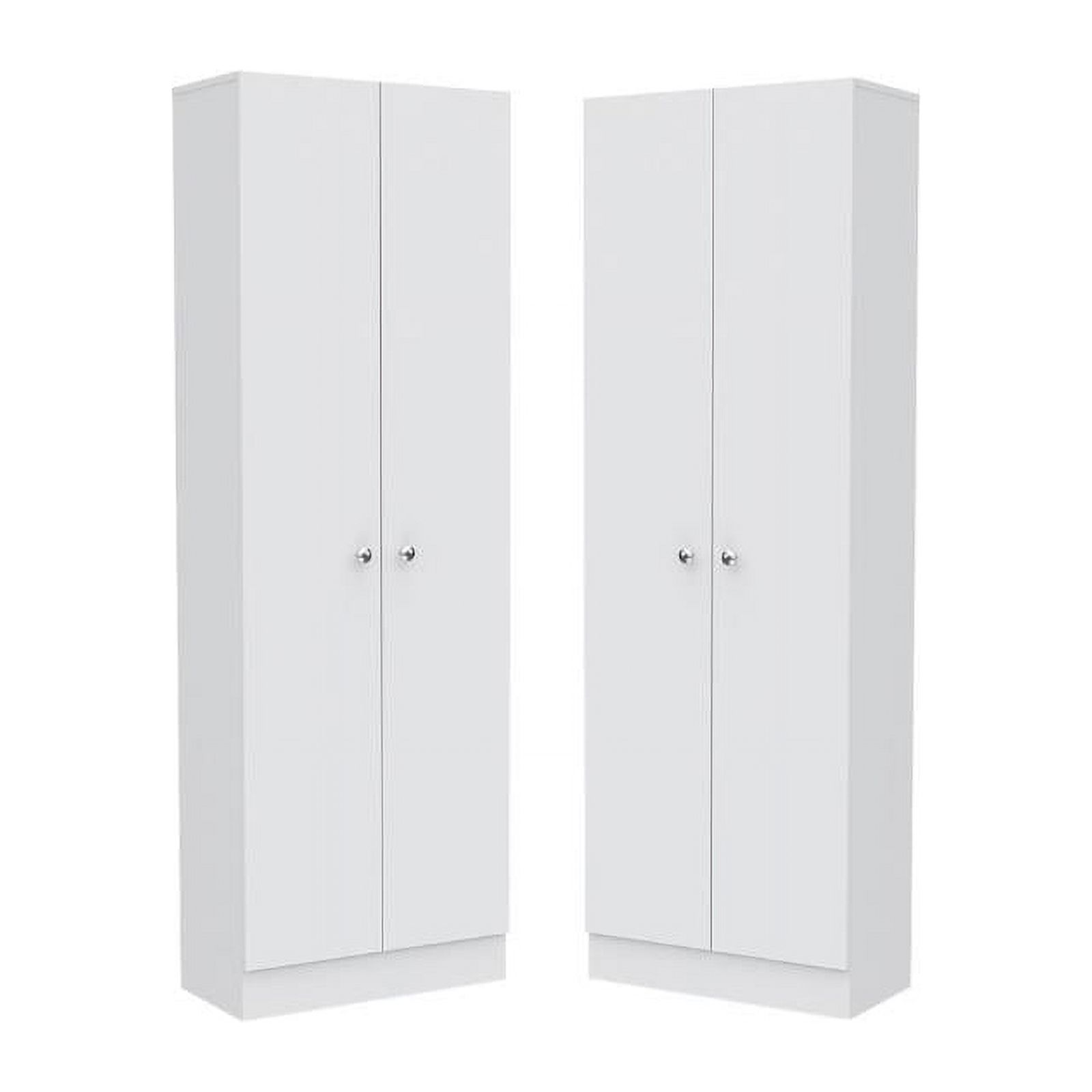 Home Square 2 Piece Multi Storage Pantry Set in White