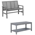 thumbnail image 1 of Home Square 2 Piece Patio Set with Chevron Bench and Coffee Table in Gray Wash, 1 of 11