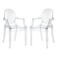thumbnail image 1 of Home Square 2 Piece Polycarbonate Dining Arm Chair Set in Clear, 1 of 5