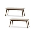 thumbnail image 1 of Home Square 2 Piece Polyester Fabric Dining Bench Set in Light Gray, 1 of 5