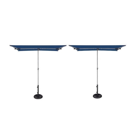 Home Square 2 Piece Polyester Patio Umbrella Set in Ocean Blue